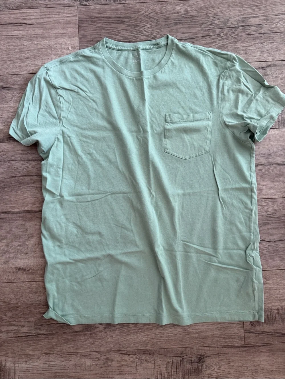 J. Crew Mint Green Crew Neck Pocket Tee
